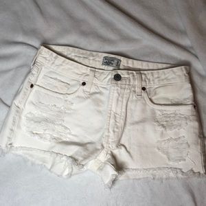 Abercrombie and Fitch White Jean Shorts